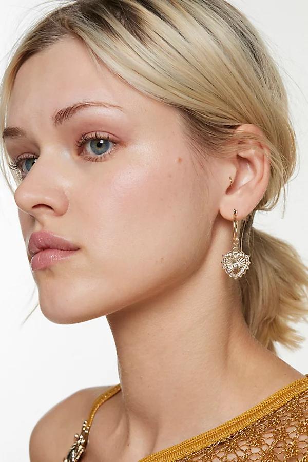 Alina Heart Hoop Earring Womens at Urban Outfitters Product Image