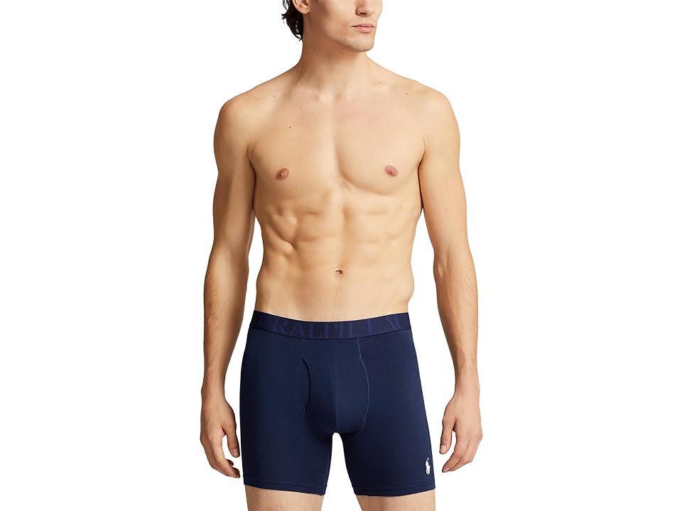 Polo Ralph Lauren Classic Fit Stretch Boxer Brief 3-Pack (Cruise Navy/Rl2000 Red/Cruise Navy All Over Pony Player/Andover Heather) Men's Underwear Product Image