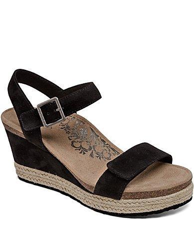 Aetrex Sydney Suede Espadrille Platform Wedge Sandals Product Image