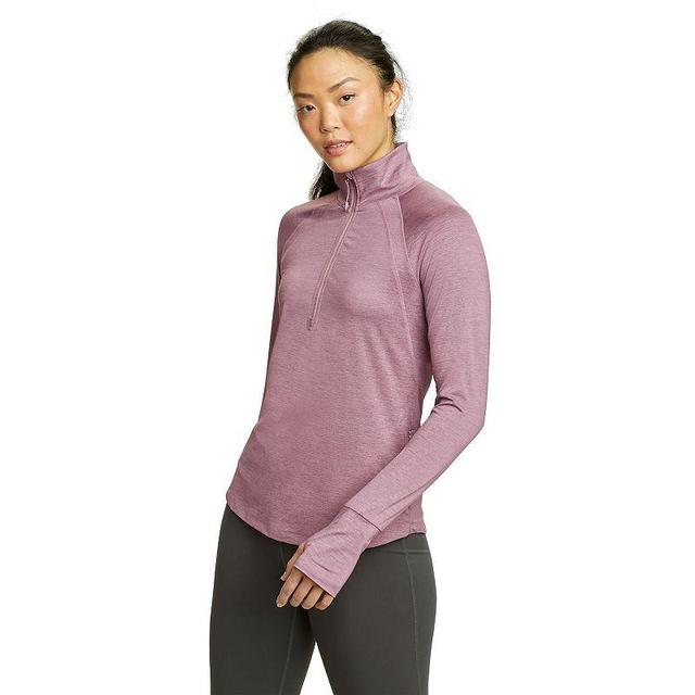 Womens Eddie Bauer Resolution Quarter Zip Hoodie Dark Grey Product Image