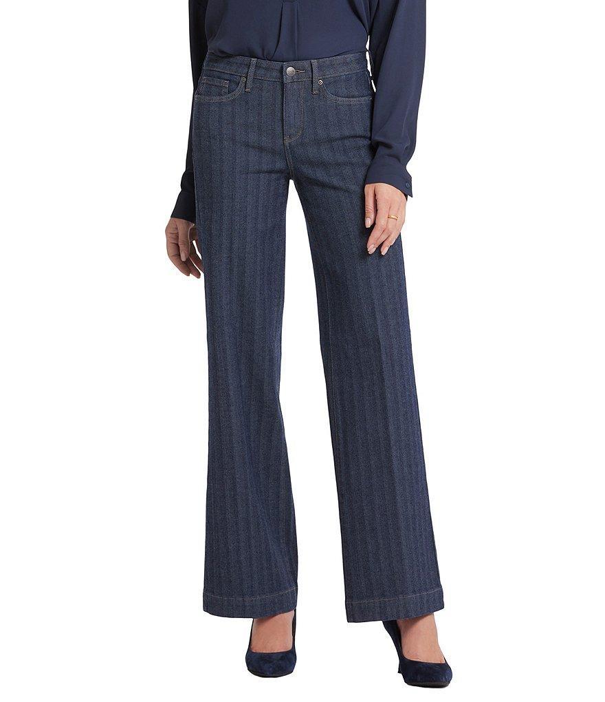 NYDJ Vertical Stripe Teresa Wide Leg High-Rise Lift Tuck® Jeans Product Image