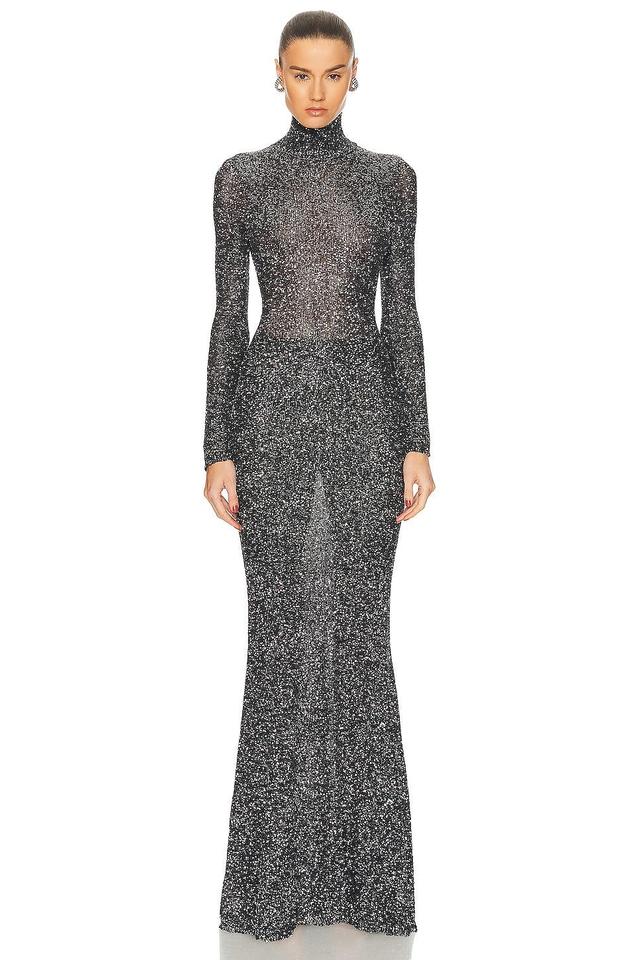 Balenciaga - Sequined Jersey Maxi Dress - SilverModa Operandi Product Image