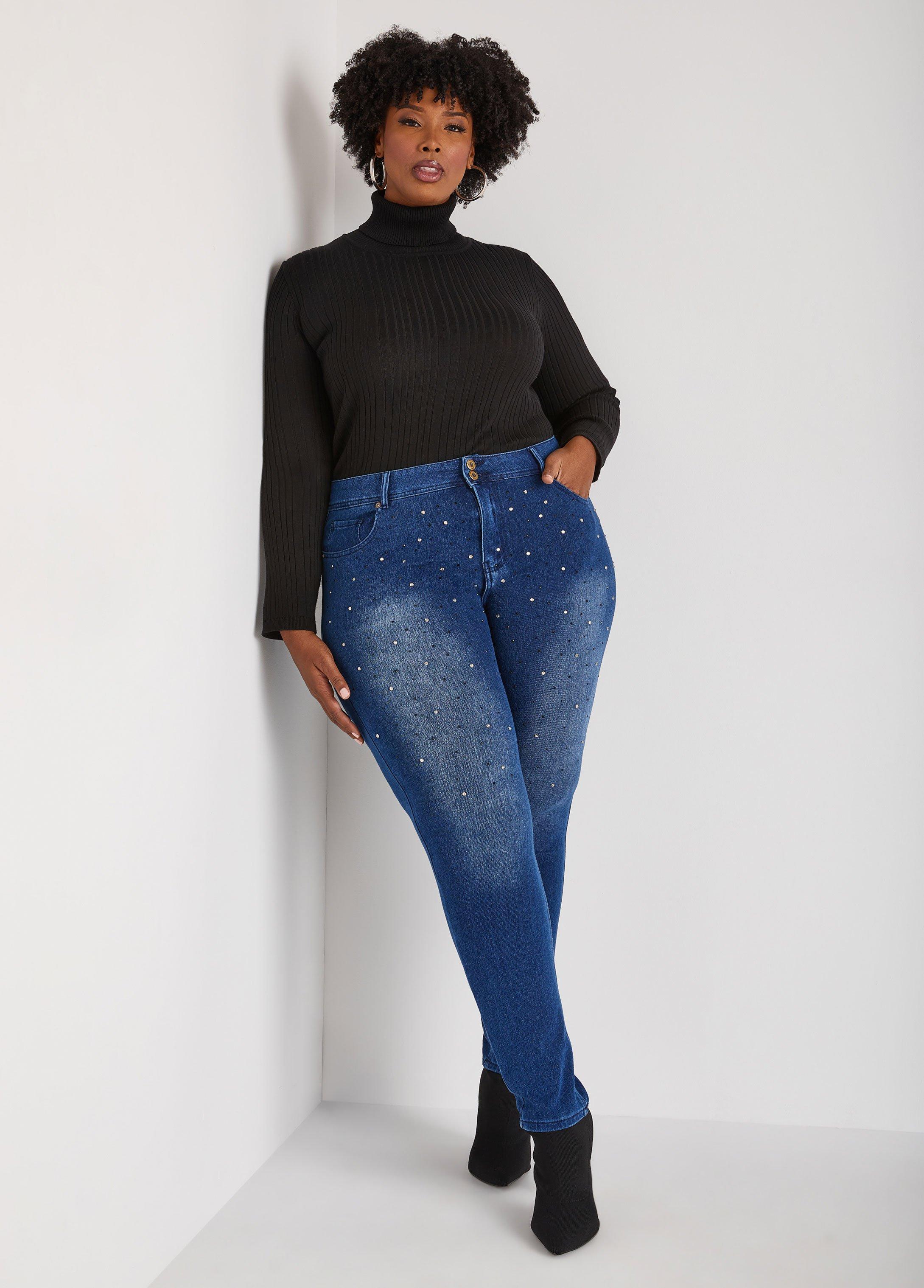 Crystal Mid Rise Skinny Jeans Product Image