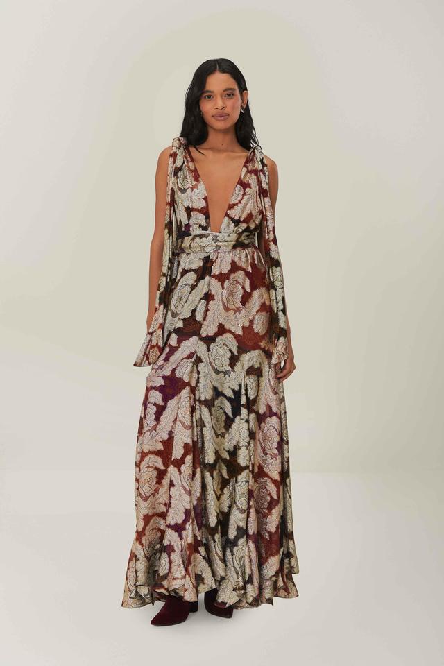 Jacquard Lurex Sleeveless Maxi Dress Product Image