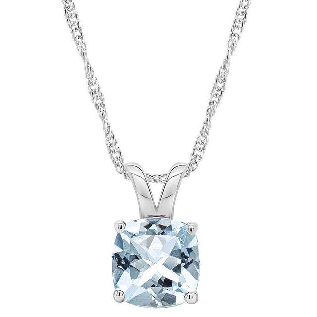 Alyson Layne 14k Gold Cushion Sky Blue Topaz Pendant Necklace, Womens Product Image