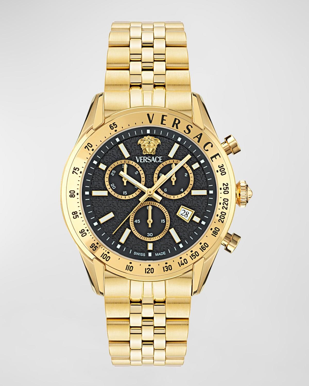 Mens Chrono Master IP Yellow Gold Bracelet Watch, 44mm Product Image