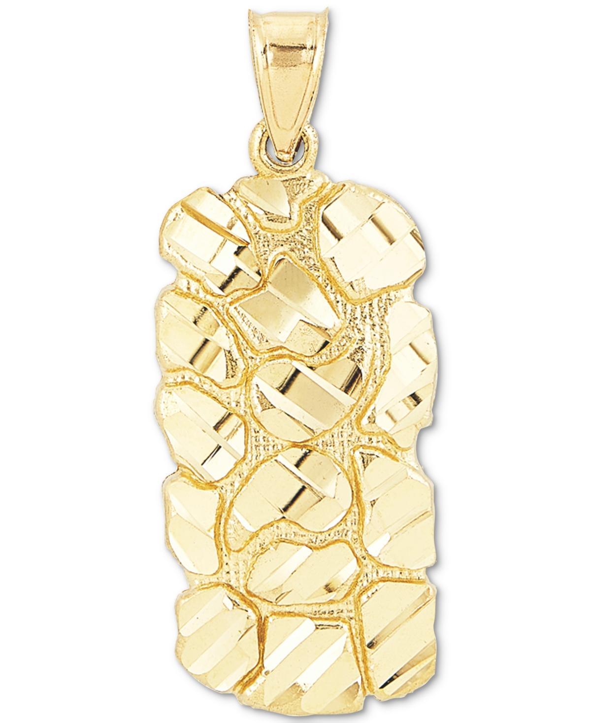 Mens Nugget Dog Tag Pendant in 10k Gold Product Image