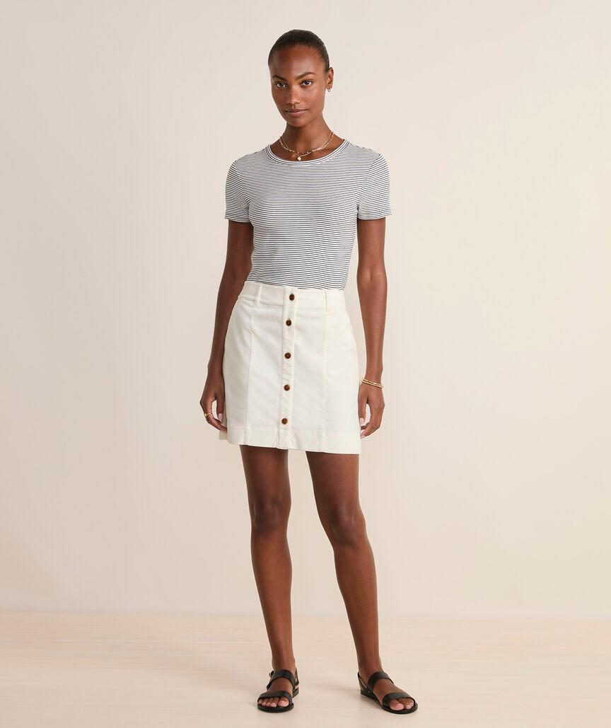 Corduroy Button-Front Skirt Product Image