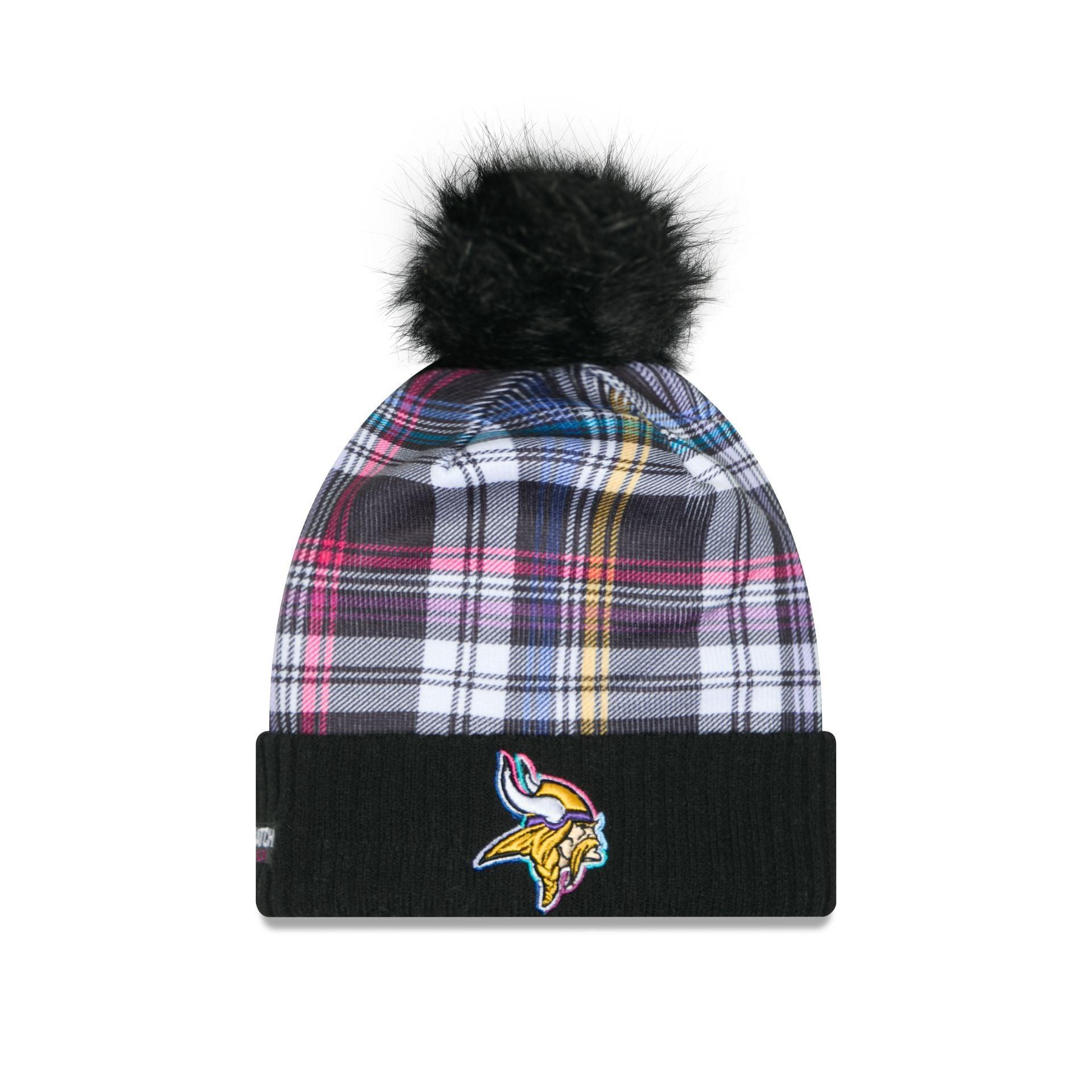 Minnesota Vikings 2024 Crucial Catch Women's Pom Knit Hat Female Product Image