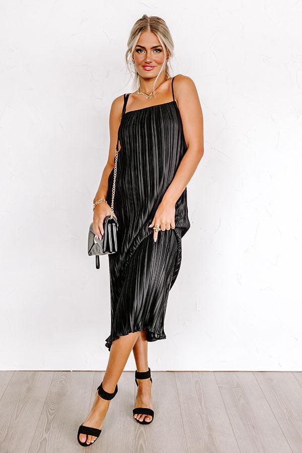 Tip Of Florida Pleated Midi In Black Product Image