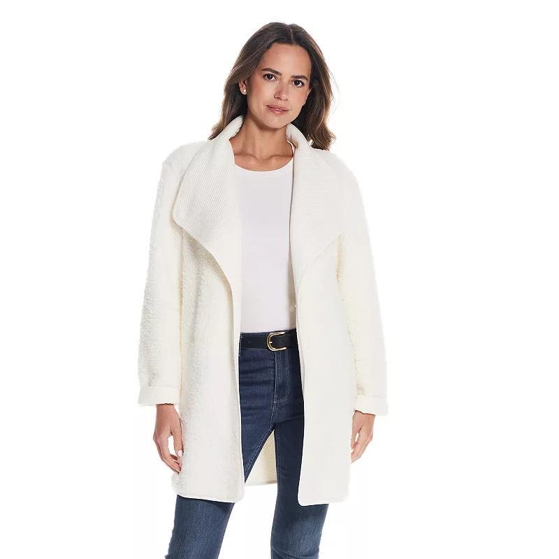 Womens Weathercast Ribbed Knit Sherpa-Lined Coatigan Product Image