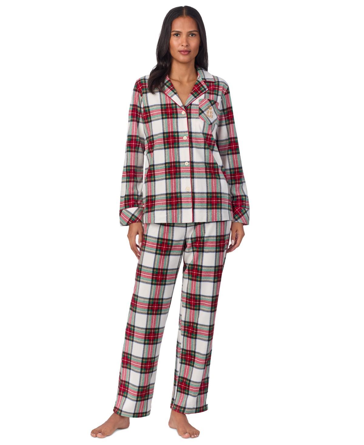 Lauren Ralph Lauren Womens Printed Notched-Collar Pajama Set Product Image