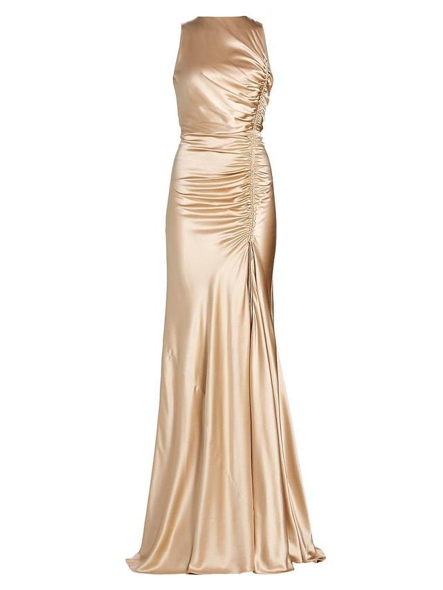 Womens Ruched Charmeuse Gown Product Image