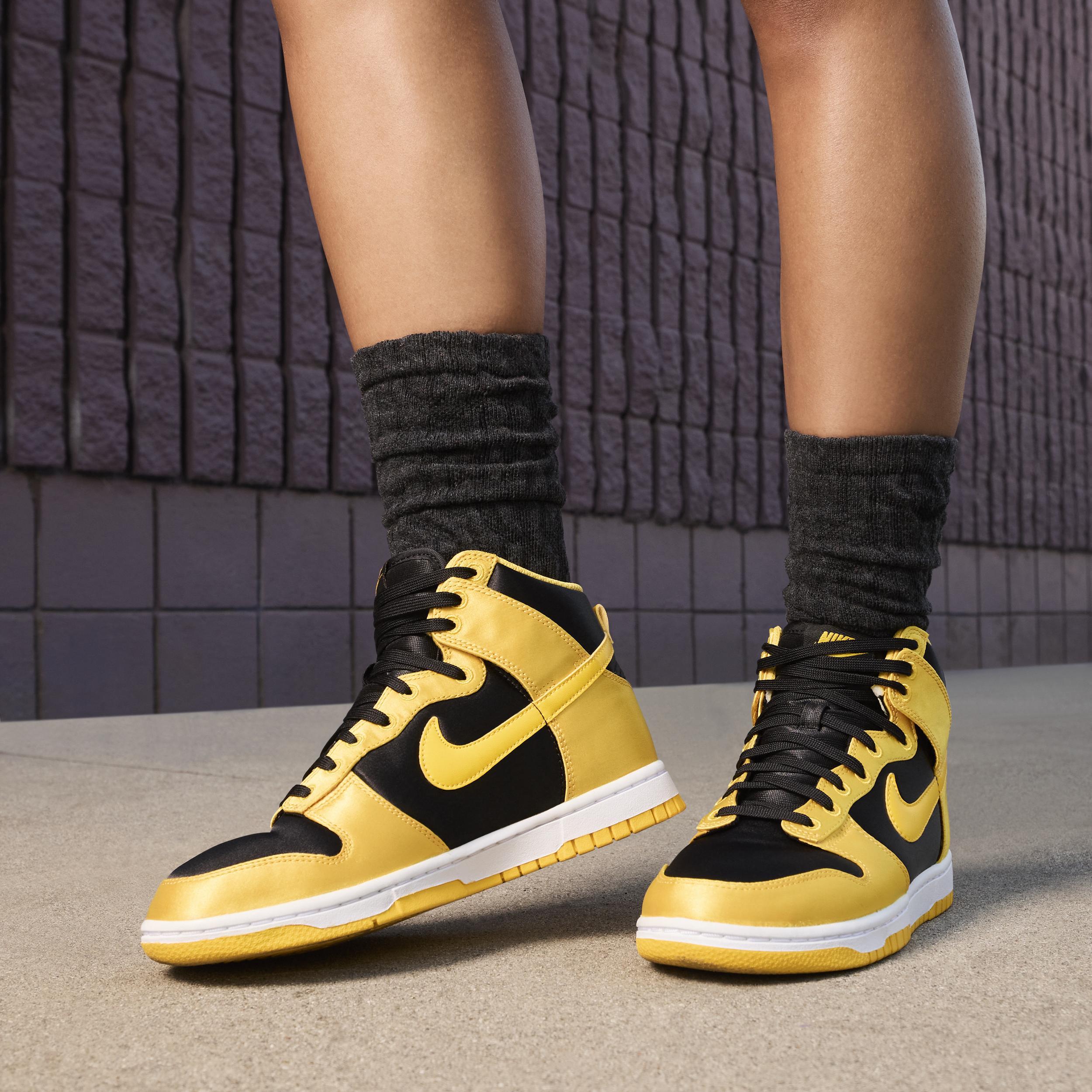 Nike Womens Nike Dunk High - Womens Basketball Shoes Black/Varsity Maize/White Product Image