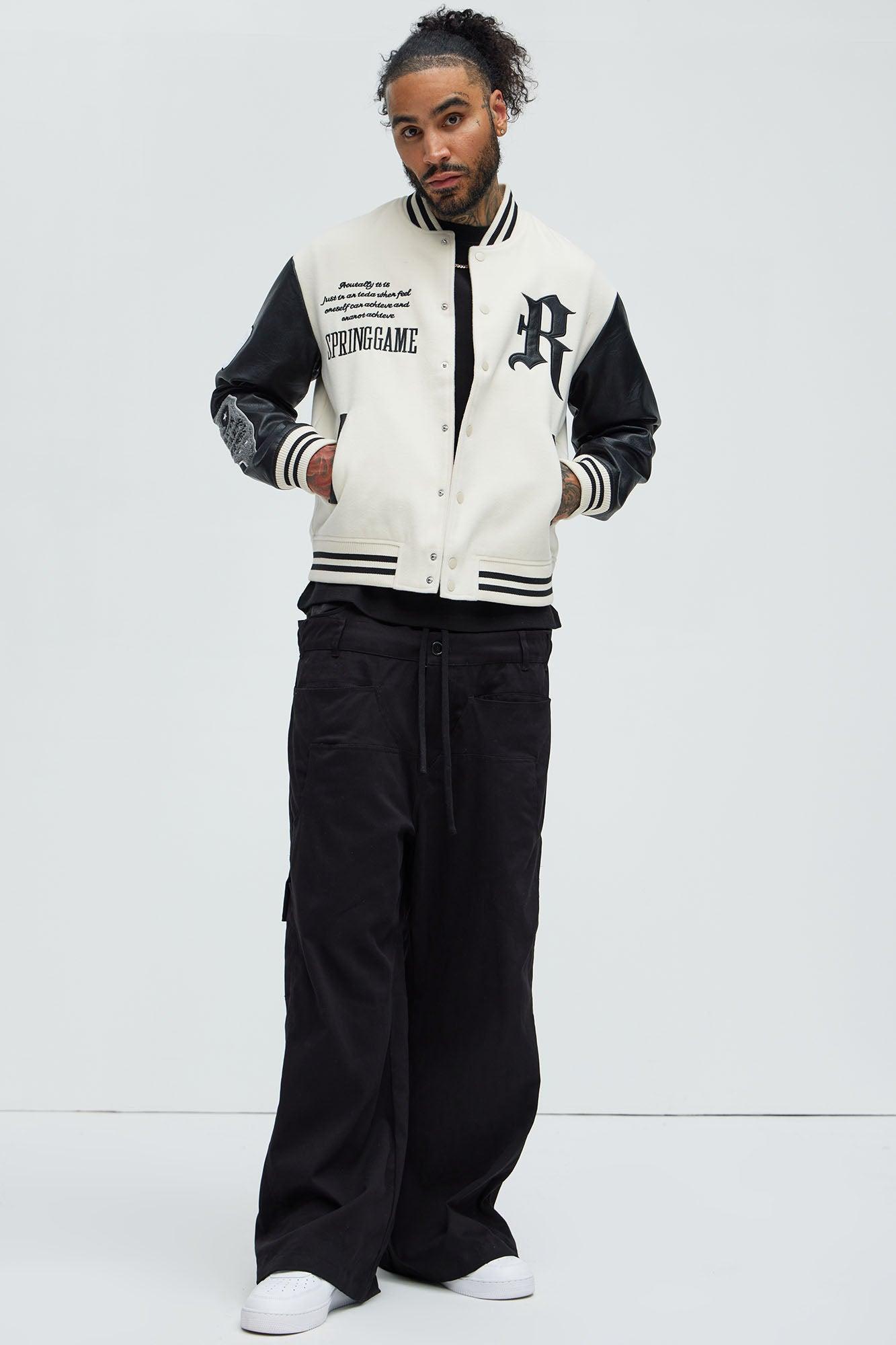 Spring Game Varsity Jacket - Cream Product Image