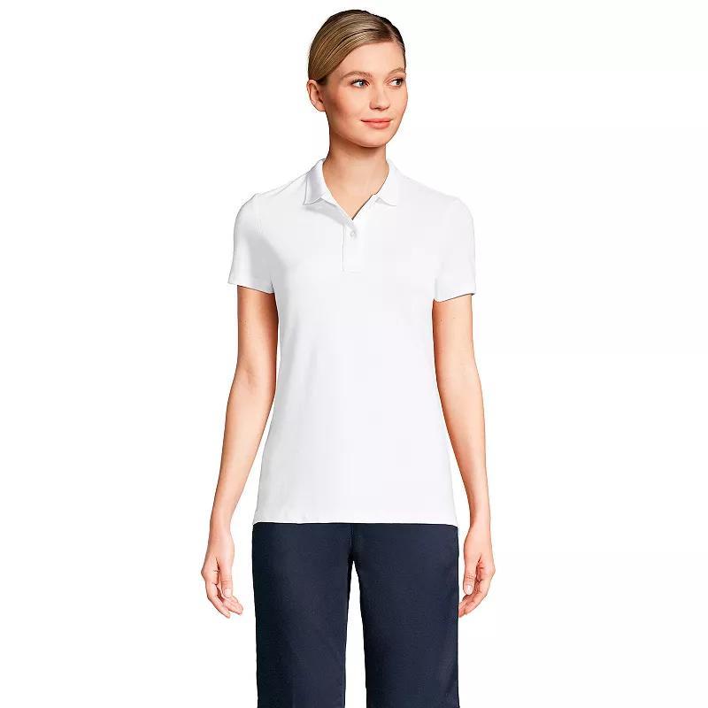 Women's Short Sleeve Feminine Fit Mesh Polo Shirt - Lands' End Product Image