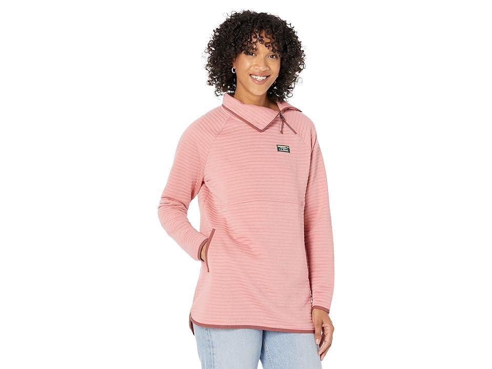 L.L.Bean Airlight Asymmetric 1/4 Zip Tunic (Blush Heather) Women's Clothing Product Image