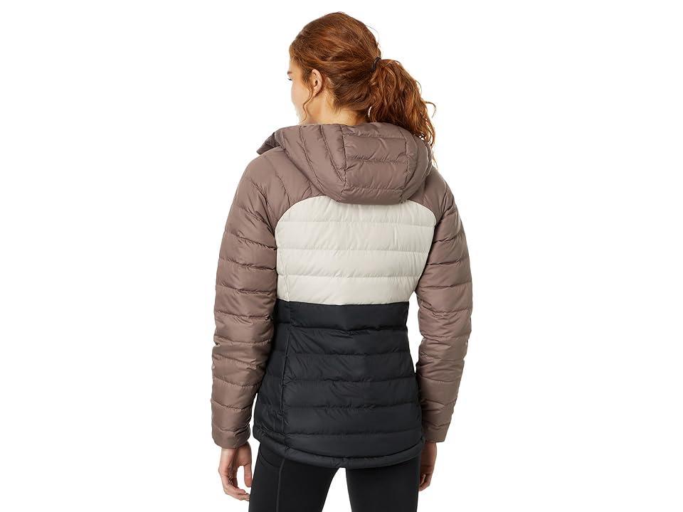 L.L.Bean Bean's Down Hooded Jacket Color-Block (Black/Taupe Brown) Women's Clothing Product Image