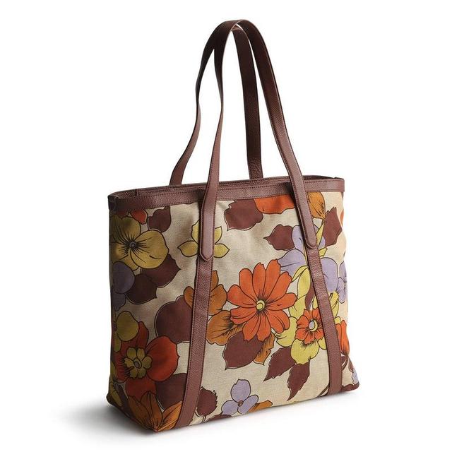 Vera Bradley Original Tote Bag Women in Trillium Brown/Purple Product Image