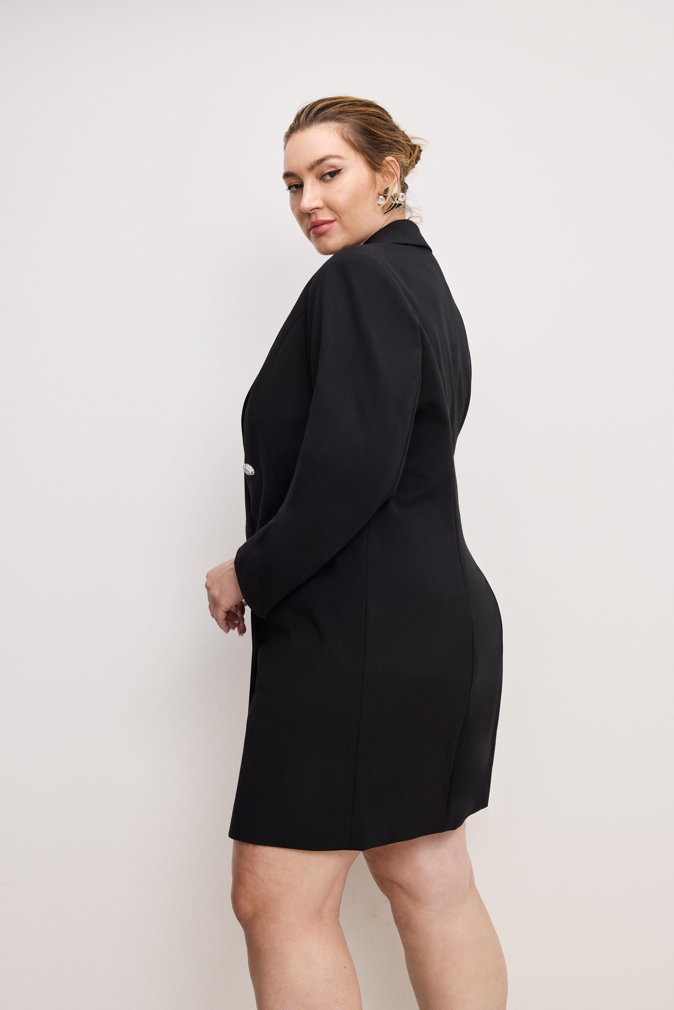 PONTE EMBELLISHED BLAZER DRESS | BLACK001 Product Image