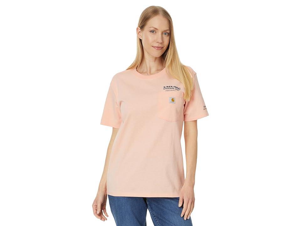 Carhartt Loose Fit Heavyweight Short Sleeve Saguaro National Park Graphic (Tropical Peach) Women's Clothing Product Image