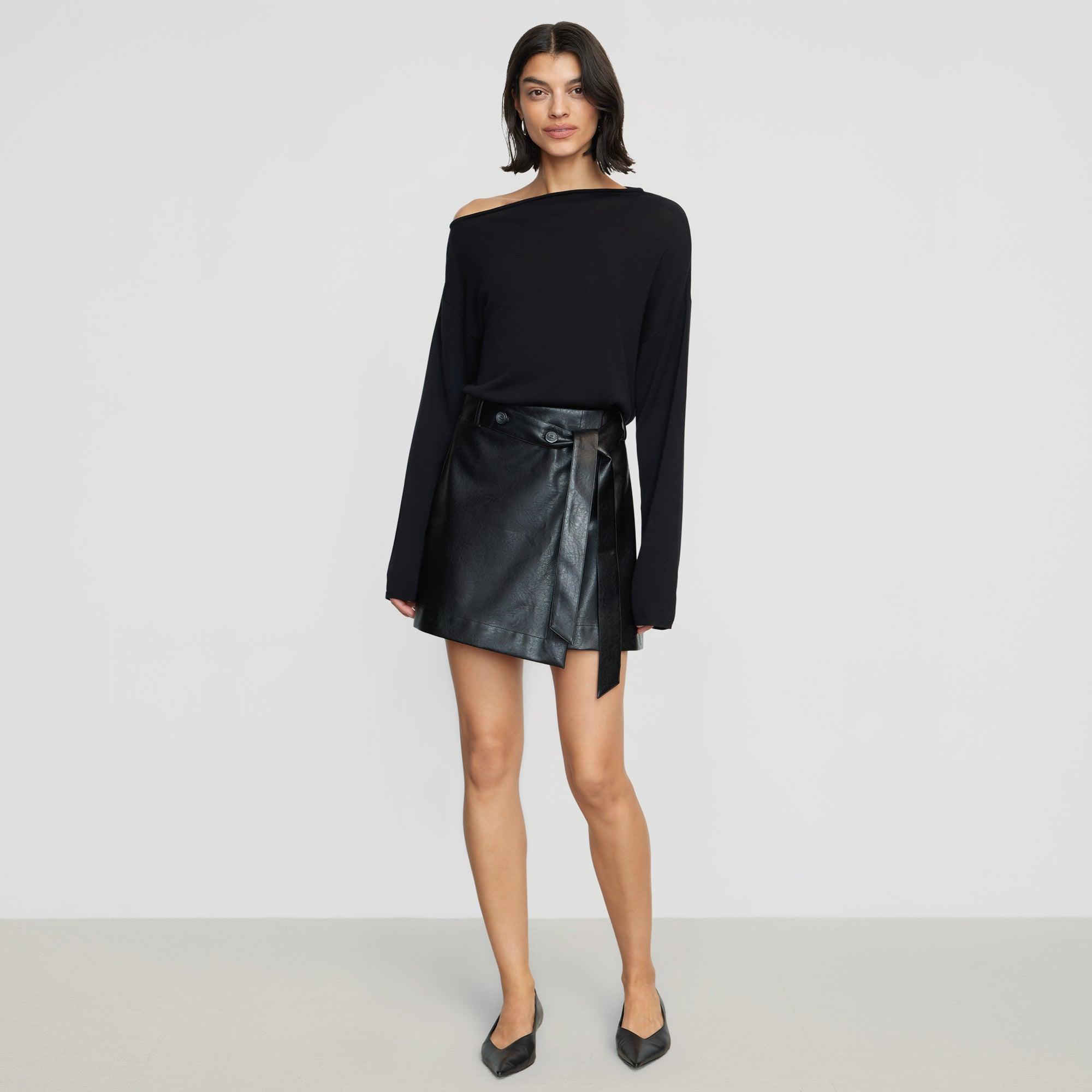 Tanner Vegan Leather Wrap Skirt product image