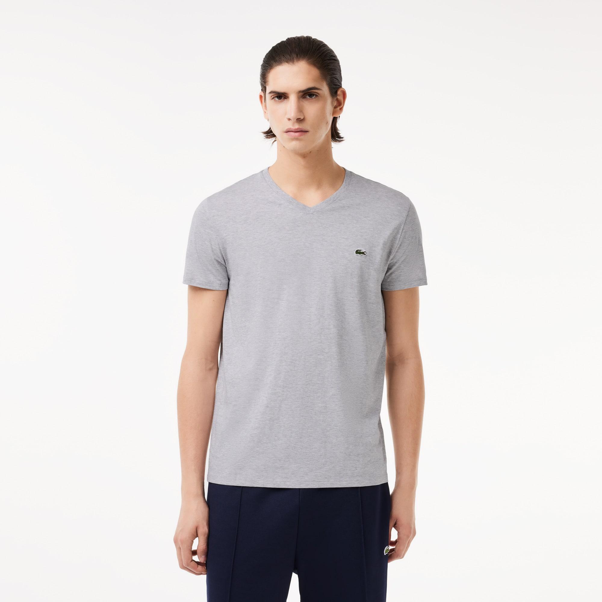 Lightweight Cotton Pima V Neck T-shirt Product Image