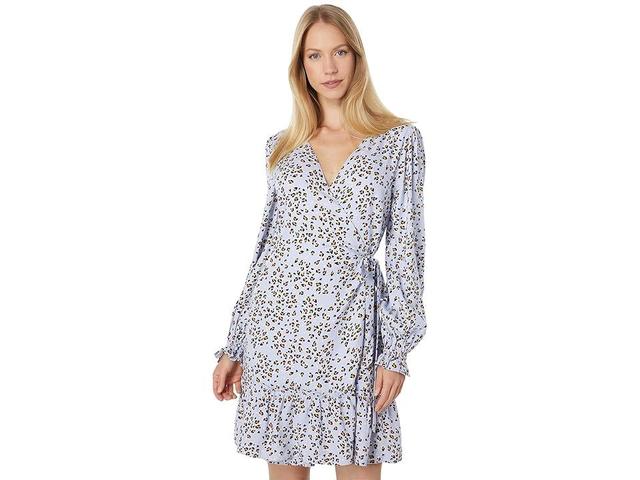 Lost + Wander Wild Thing Mini Dress (Blue Leopard) Women's Dress Product Image