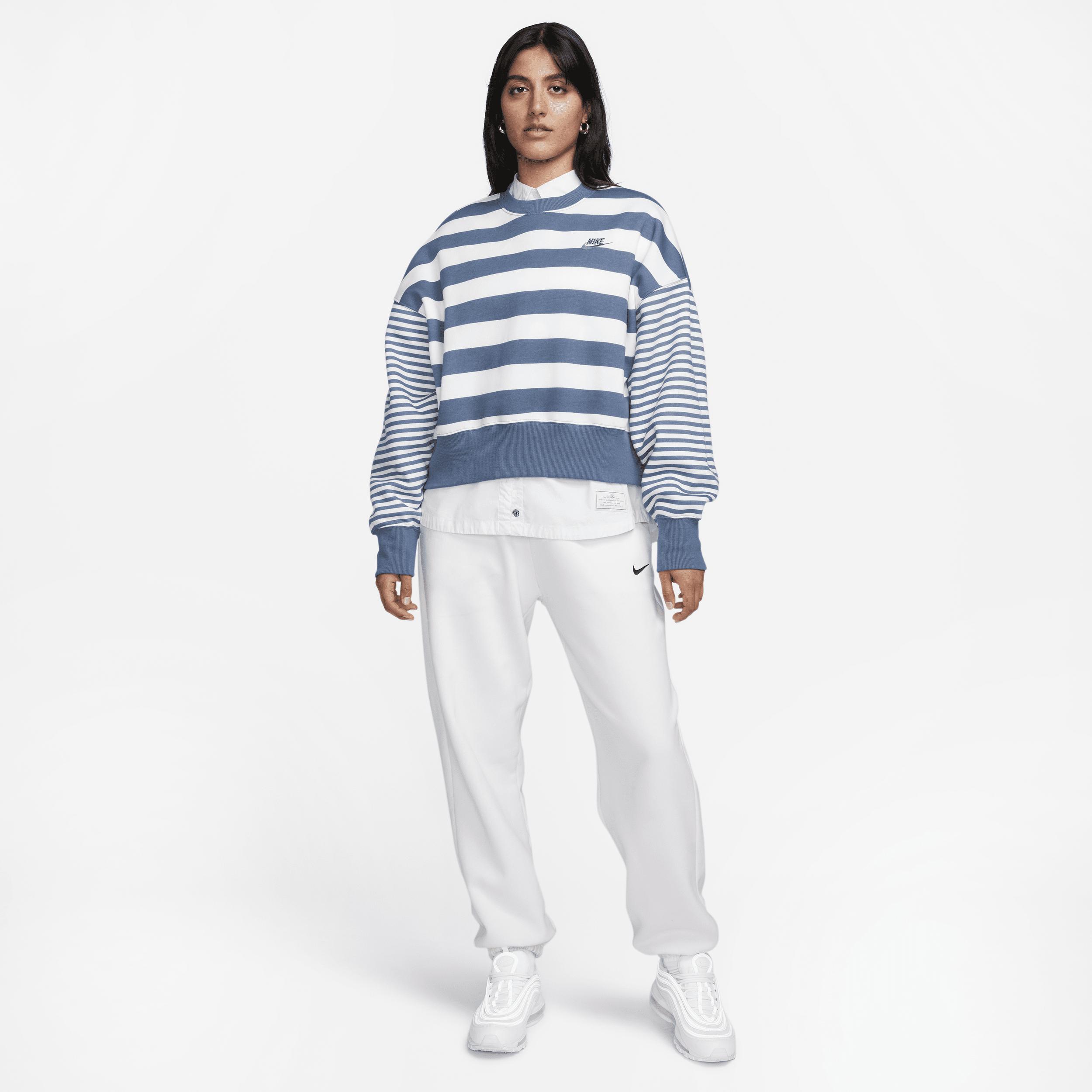 Women's Nike Sportswear Phoenix Fleece Over-Oversized Striped Crew-Neck Sweatshirt Product Image