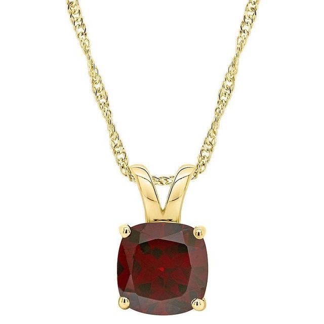 Alyson Layne 14k Gold Cushion Garnet Pendant Necklace, Womens 14k White Gold Product Image