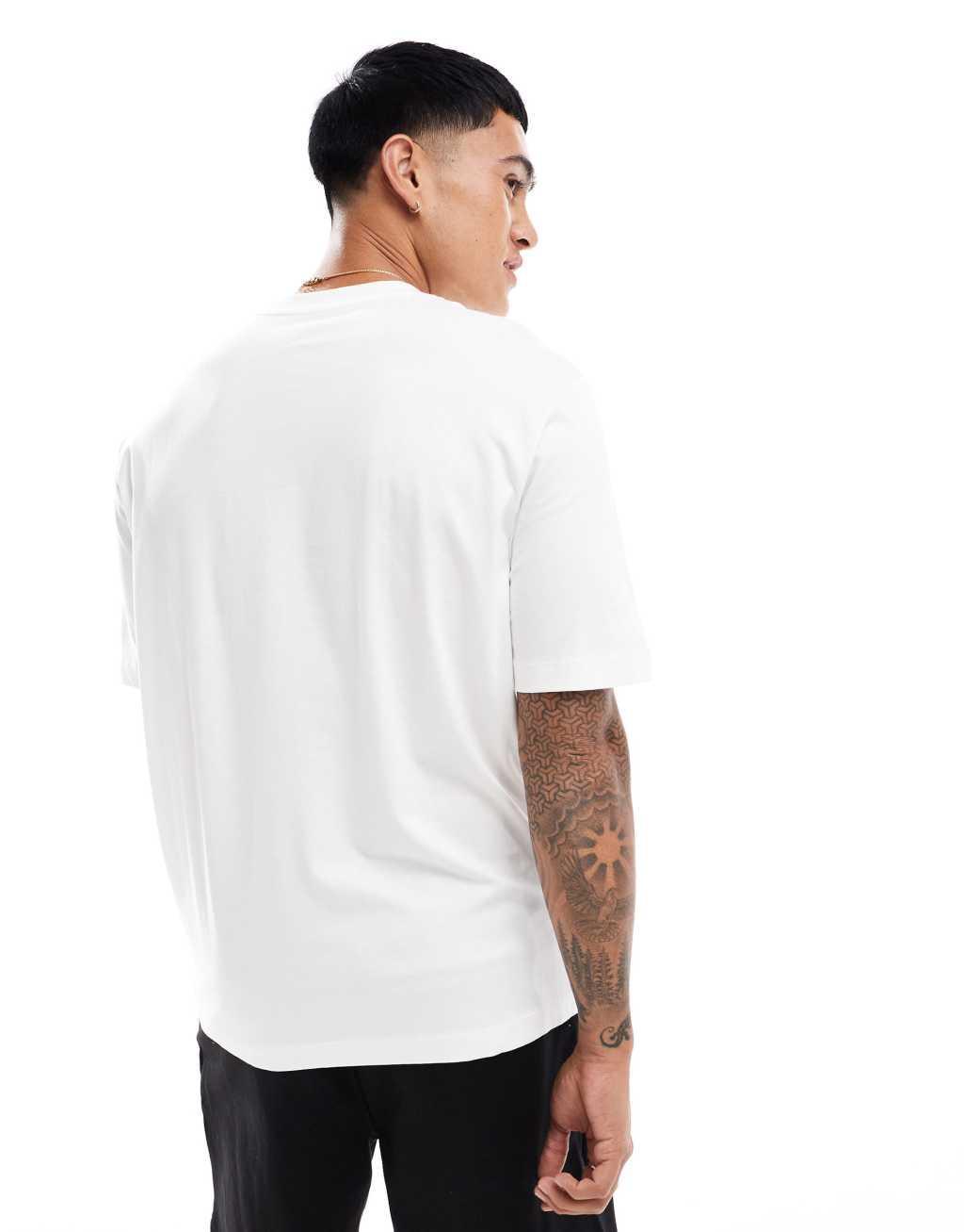 Armani Exchange double logo t-shirt in off white Product Image