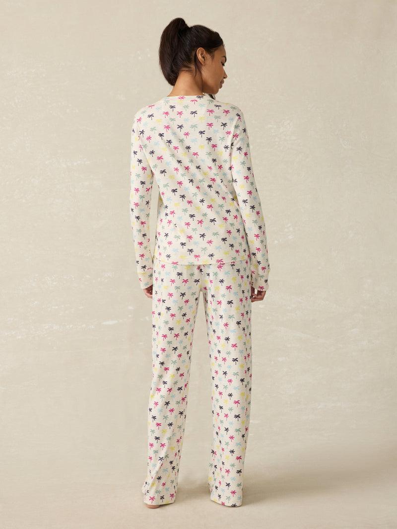 Cloud Henley Pajama Pant Set - Sun Valley Palms Product Image