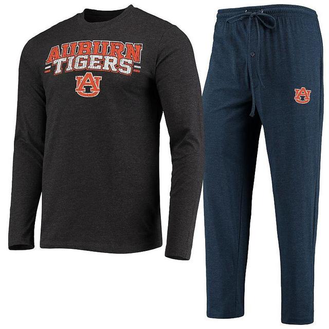 Mens Concepts Sport /Heathered Charcoal Auburn Tigers Meter Long Sleeve T-Shirt & Pants Sleep Set Blue Product Image