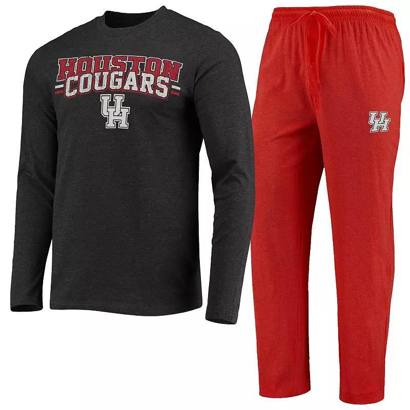 Mens Concepts Sport /Heathered Charcoal Houston Cougars Meter Long Sleeve T-Shirt & Pants Sleep Set Product Image