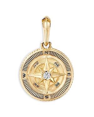 Mens Maritime Compass Amulet in 18K Yellow Gold with Center Diamond Product Image