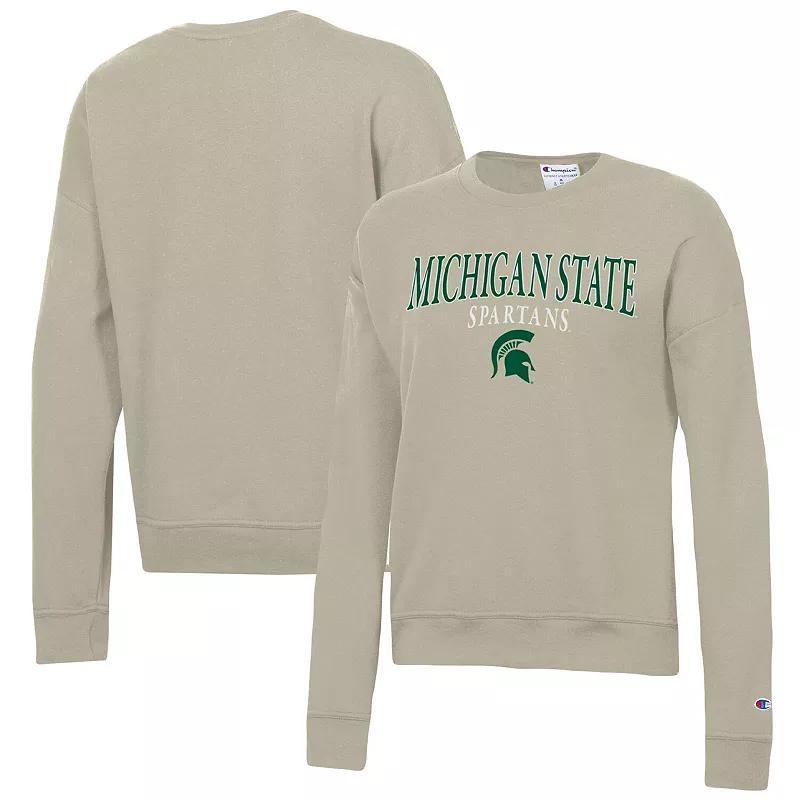 Womens Champion Tan Michigan State Spartans Powerblend Pullover Sweatshirt Product Image