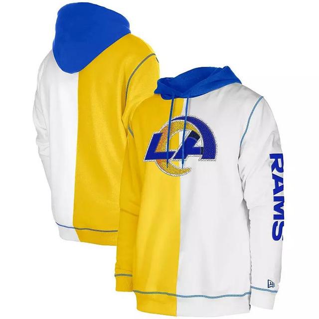 Mens New Era Gold Los Angeles Rams Third Down Split Raglan Pullover Hoodie - Gold Product Image