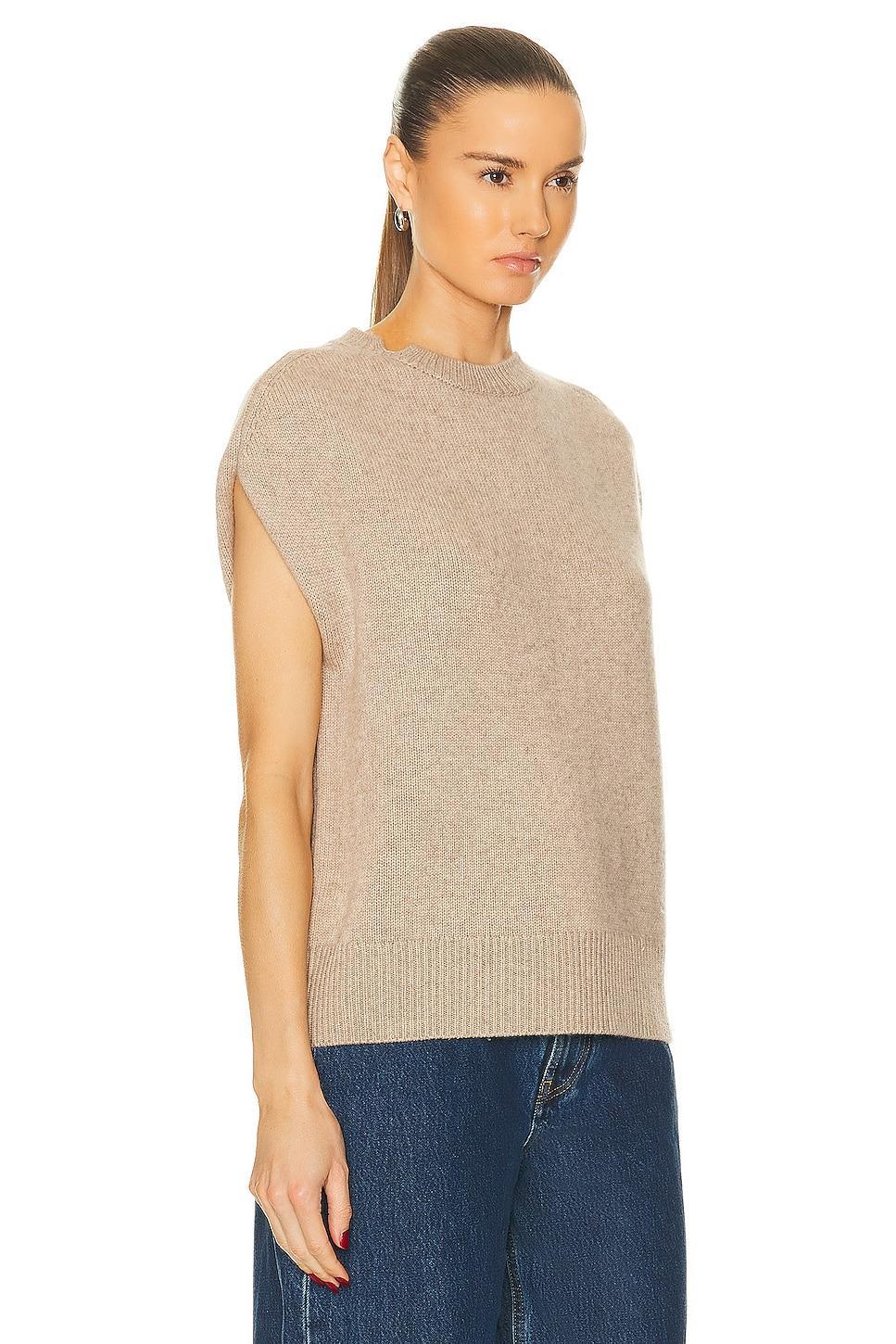 Loulou Studio Sagar Short Sleeve Sweater in Beige Product Image