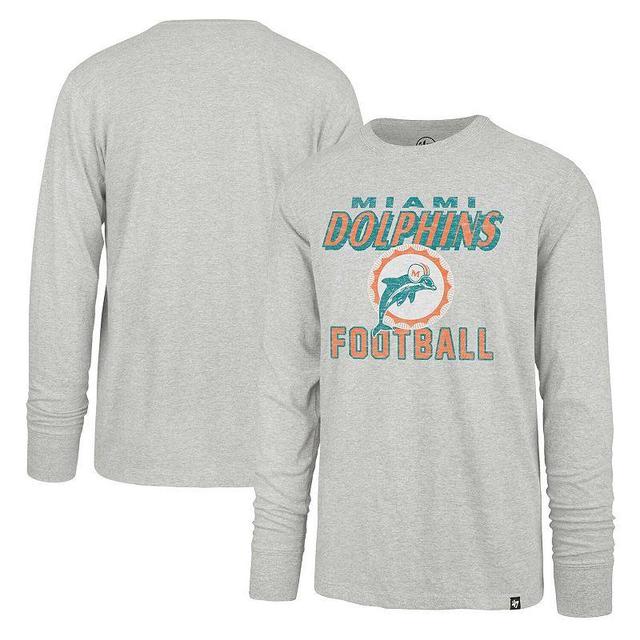 Mens 47 Gray Miami Dolphins Dozer Franklin Throwback Long Sleeve T-Shirt Product Image