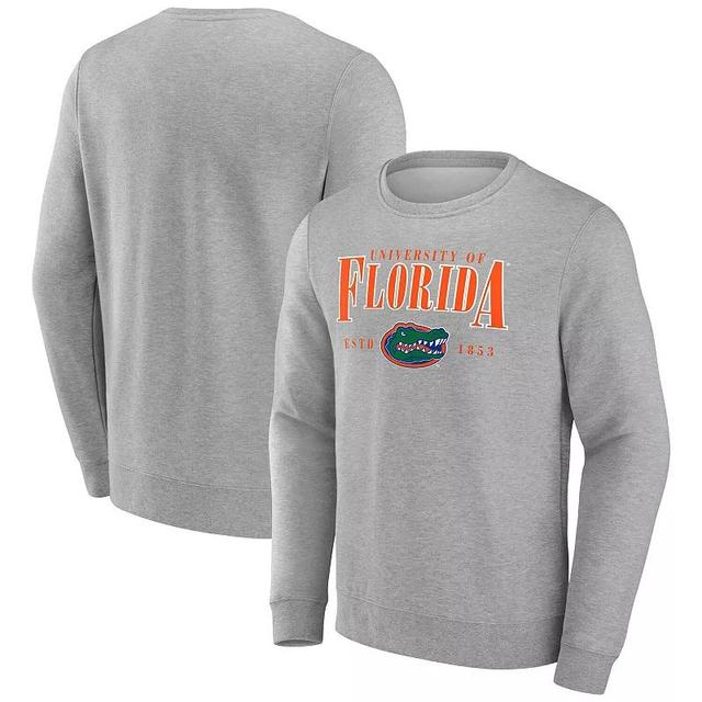 Mens Fanatics Gray Florida Gators True Classics Act Fast Fleece Pullover Sweatshirt Product Image