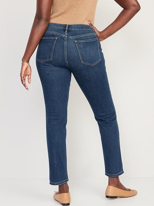 Mid-Rise Power Slim Straight Jeans Product Image