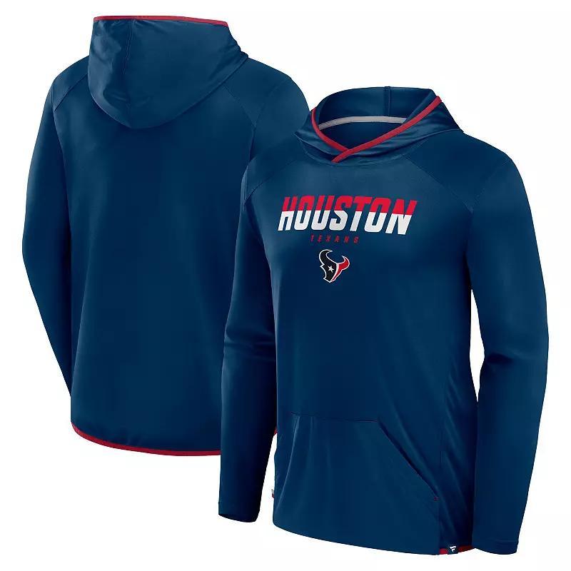 Mens Fanatics Houston Texans Transitional Defender Hoodie Long Sleeve T-Shirt Blue Product Image