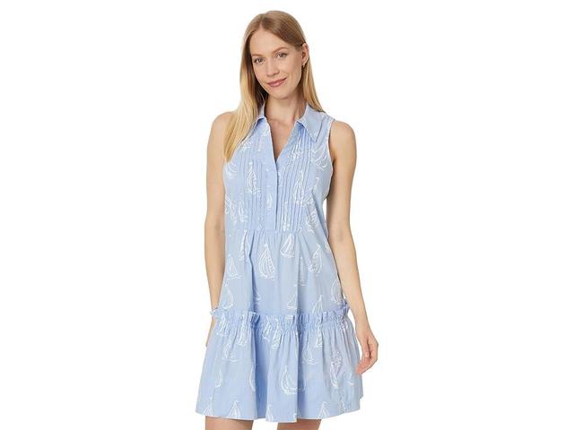 Lilly Pulitzer Caylinn Sleeveless Popover (Resort White A Lil Nauti Pigment Print) Women's Dress Product Image