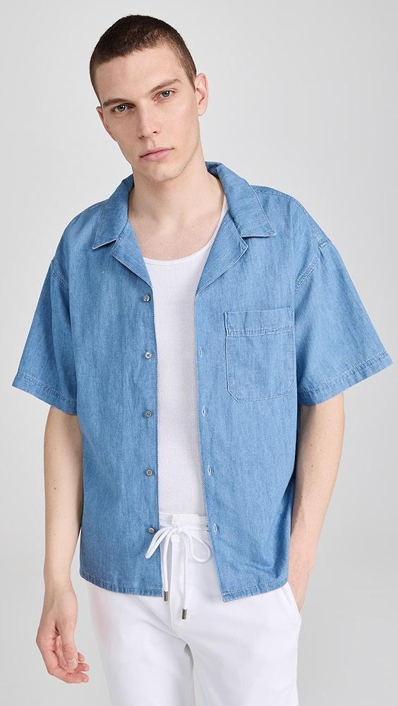 FRAME Chambray Camp Collar Shirt | Shopbop Product Image