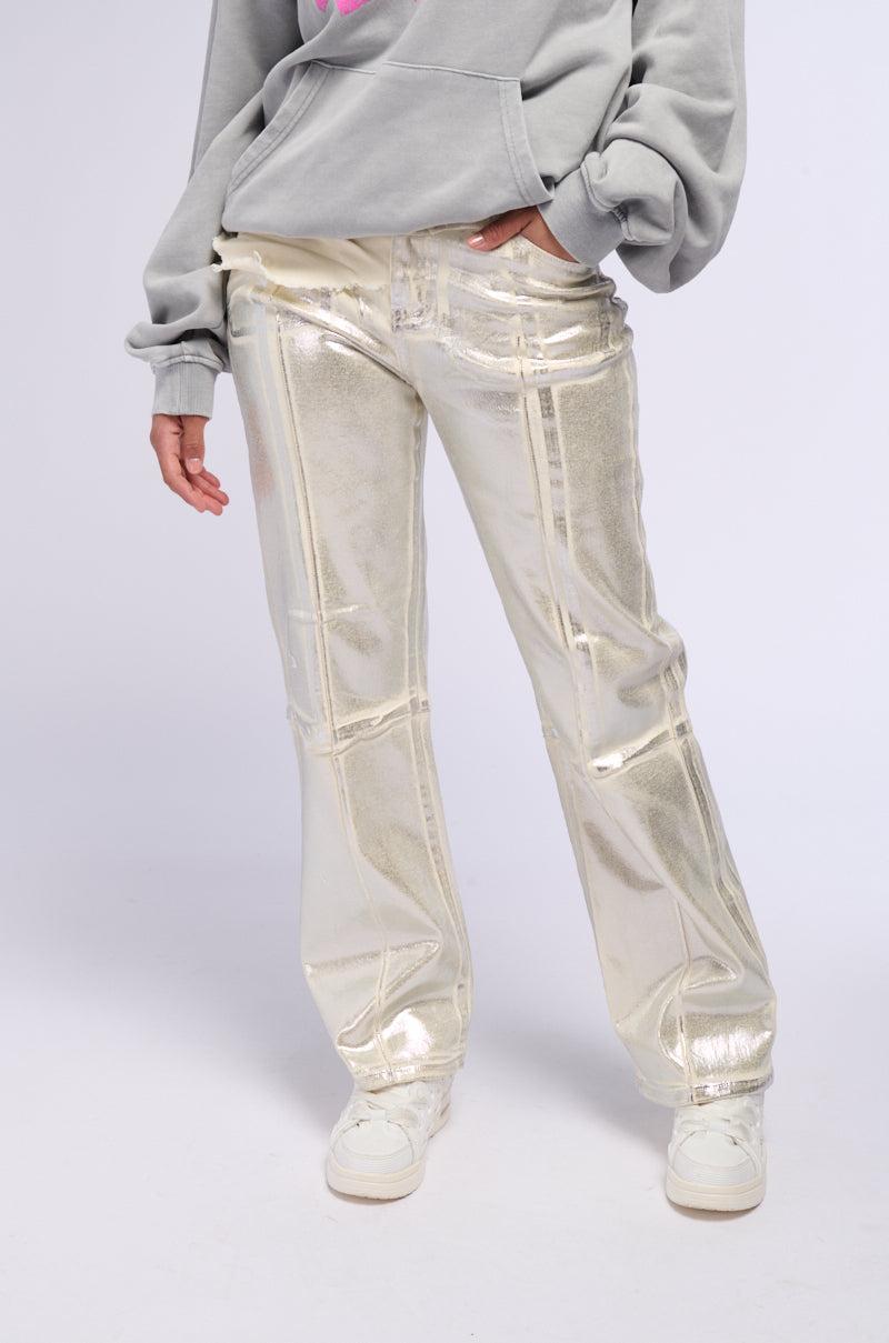 ATLAS METALLIC DETAIL WIDE LEG DENIM Product Image