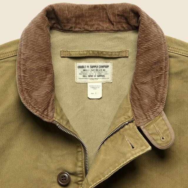 Corduroy Collar Deck Jacket - Khaki Product Image