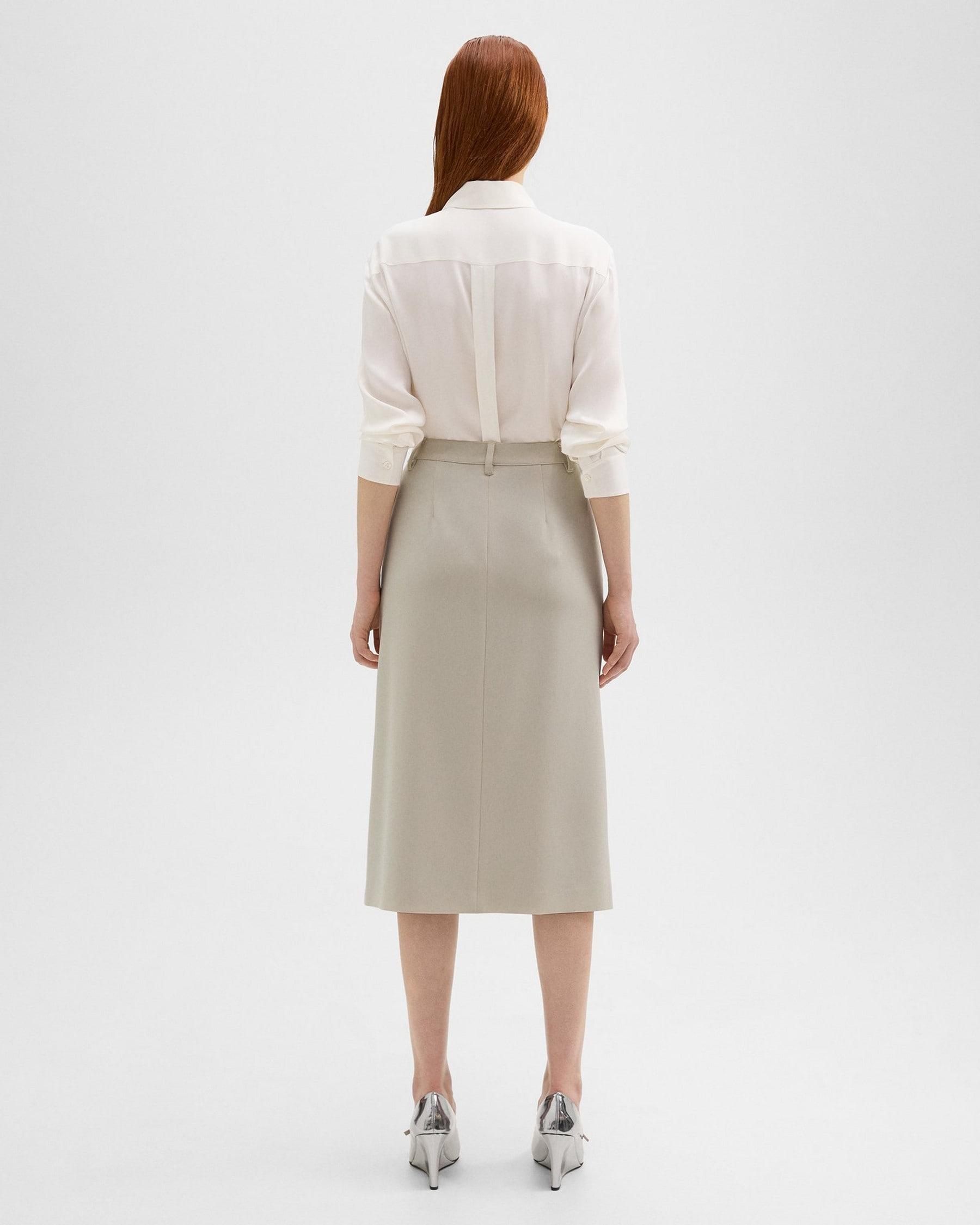 Midi Trouser Skirt in Admiral Crepe Product Image