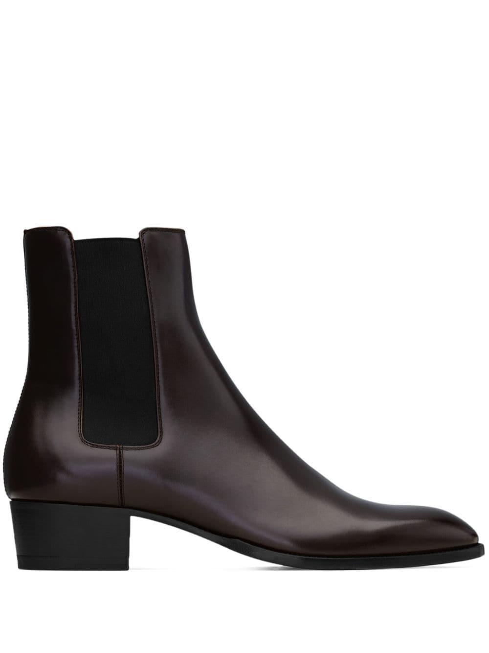 Wyatt Leather Chelsea Boots In Brown Product Image