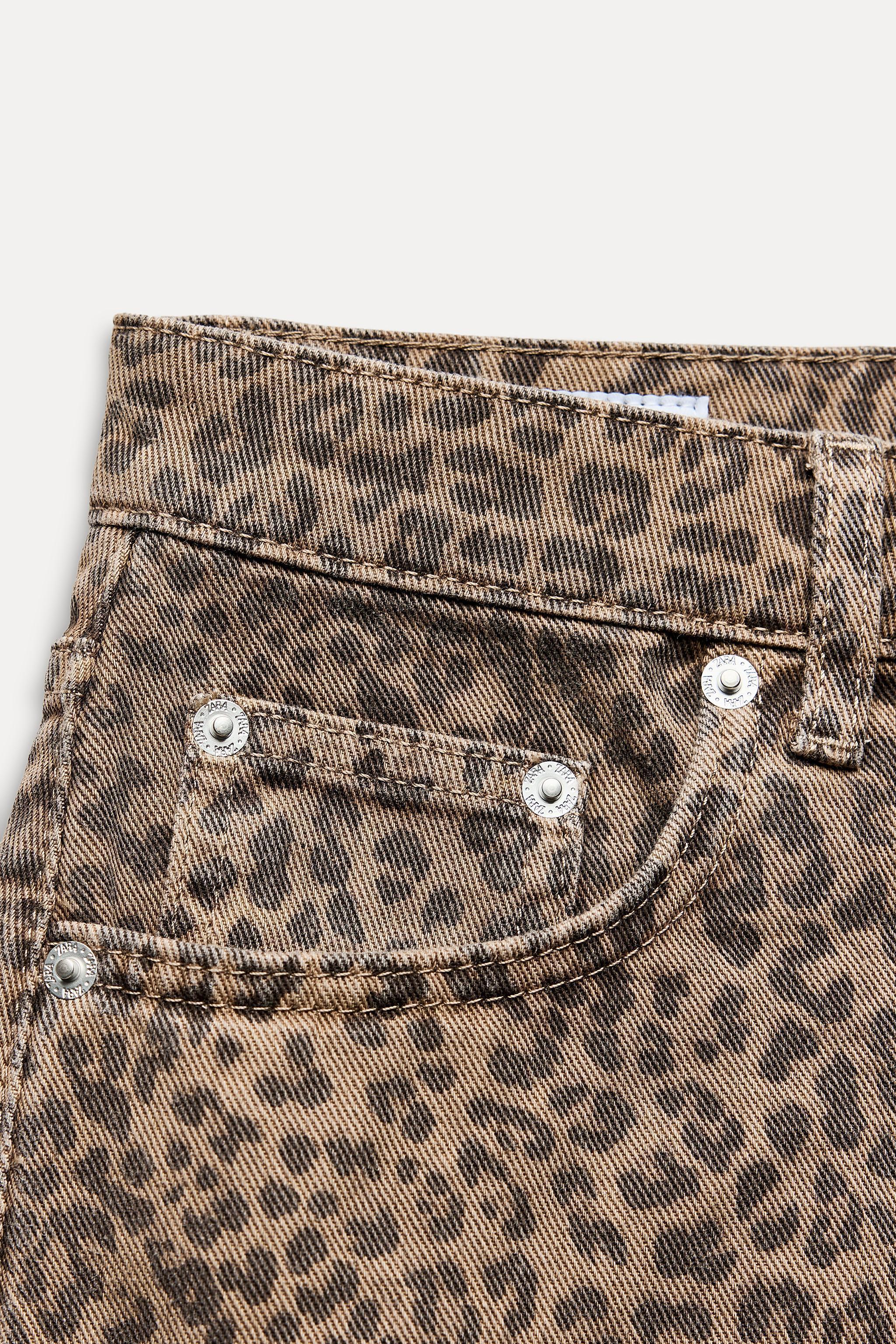 ANIMAL PRINT TRF DENIM SKIRT Product Image