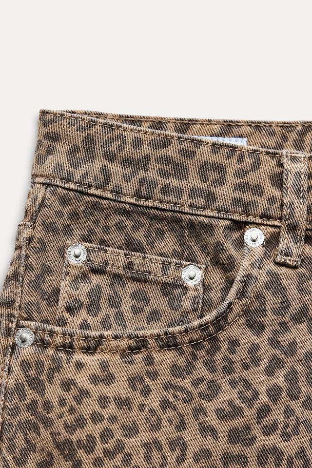 ANIMAL PRINT TRF DENIM SKIRT Product Image